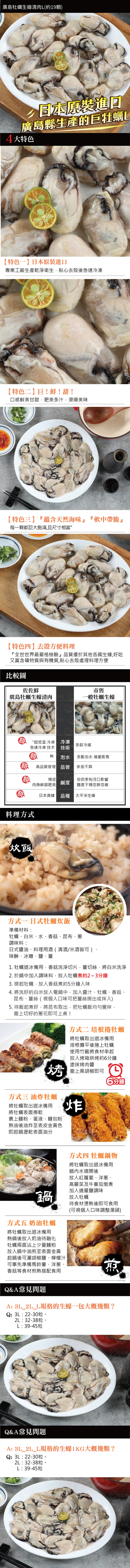 廣島牡蠣生蠔清肉L商品詳介
