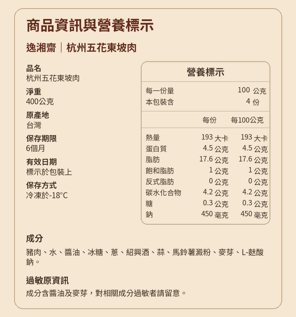 名店東坡肉紅燒肉任選 詳介04