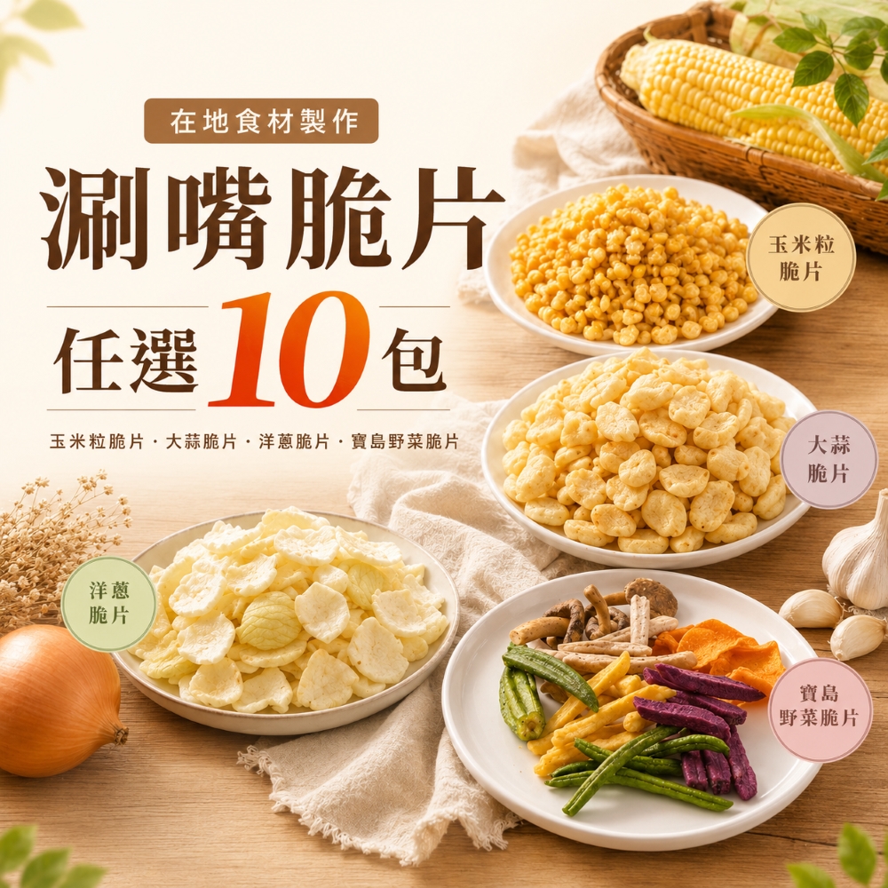 ★團購【產地咬一口】涮嘴脆片任選 x10包(免運) 圖 1